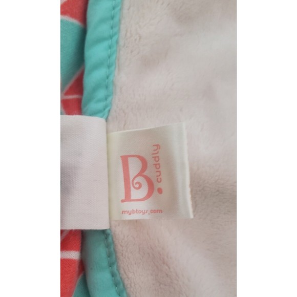 B Baby Bunny Rabbit Cream Orange Blue Lovey Security Blanket Plush Crinkle - Picture 9 of 10